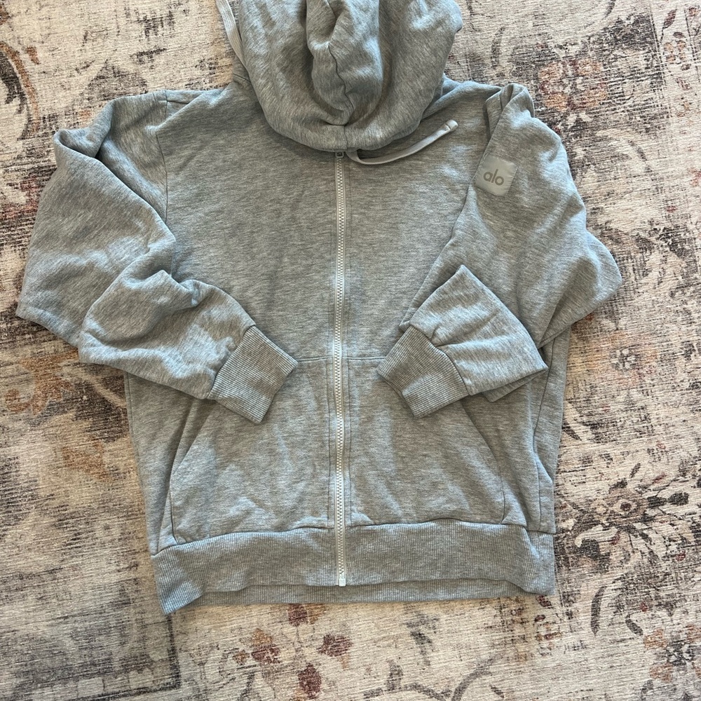 Alo Gray Zip-Up Hoodie
